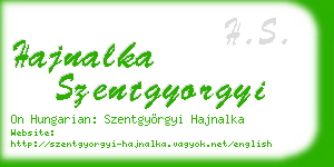 hajnalka szentgyorgyi business card